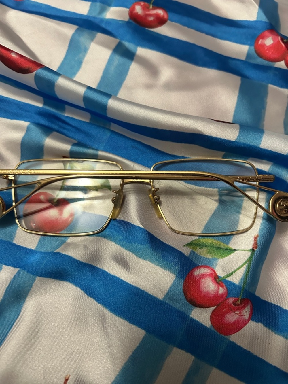 Gucci Gold Rectangular Eyeglasses - Picture 2 of 5